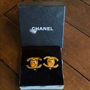 Chanel Turn Lock Clip on Earrings